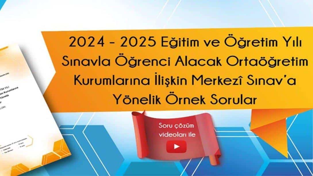 LGS Merkezi Sınavına Yönelik Yeni Örnek Soruları Yayımlandı